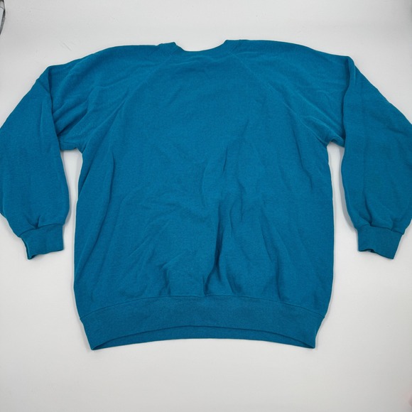 Vintage Hanes Newberg Friends Church Sweatshirt Teal Blue Made in USA Large - Picture 5 of 7